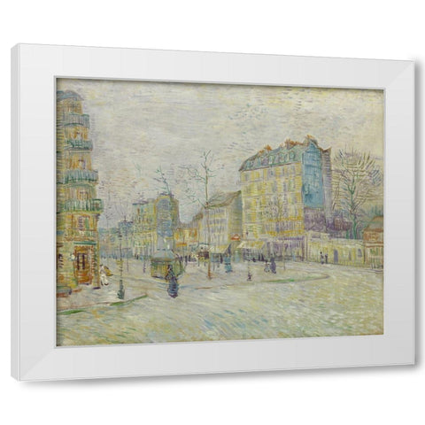 Boulevard de Clichy White Modern Wood Framed Art Print by van Gogh, Vincent