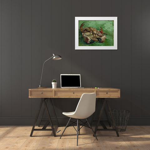 A crab on its back White Modern Wood Framed Art Print by van Gogh, Vincent