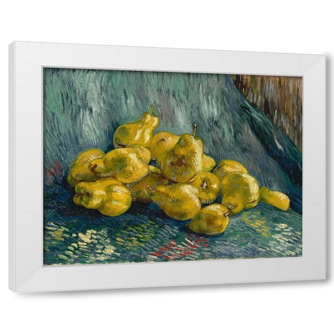 Still Life with Quinces White Modern Wood Framed Art Print by van Gogh, Vincent