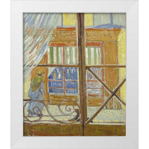 View of a butchers shop White Modern Wood Framed Art Print by van Gogh, Vincent
