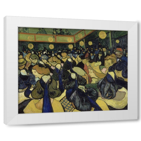 The Dance Hall in Arles White Modern Wood Framed Art Print by van Gogh, Vincent