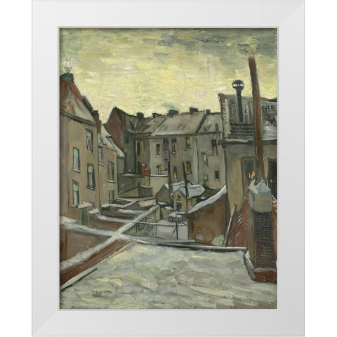 Houses seen from the back White Modern Wood Framed Art Print by van Gogh, Vincent