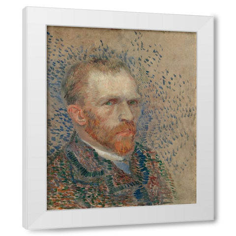 Self-portrait White Modern Wood Framed Art Print by van Gogh, Vincent