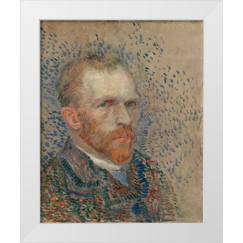 Self-portrait White Modern Wood Framed Art Print by van Gogh, Vincent