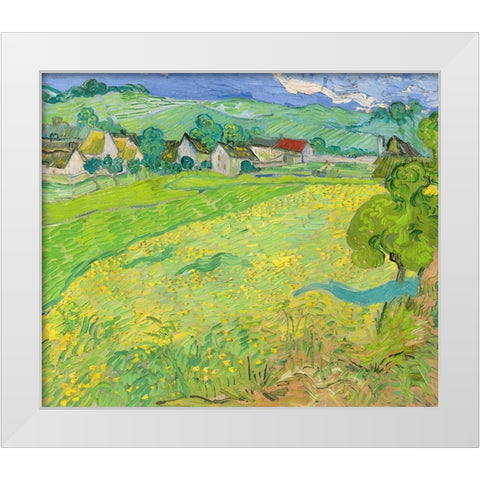 View of Vessenots Near Auvers White Modern Wood Framed Art Print by van Gogh, Vincent