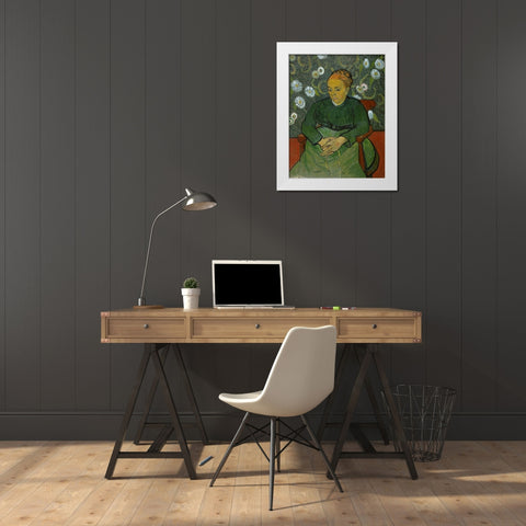 Portrait of Madame Roulin White Modern Wood Framed Art Print by van Gogh, Vincent