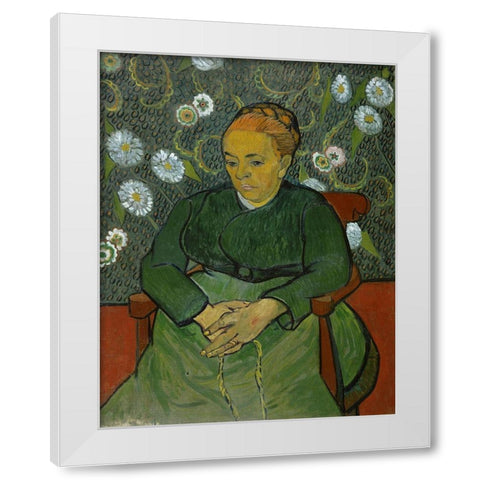 Portrait of Madame Roulin White Modern Wood Framed Art Print by van Gogh, Vincent