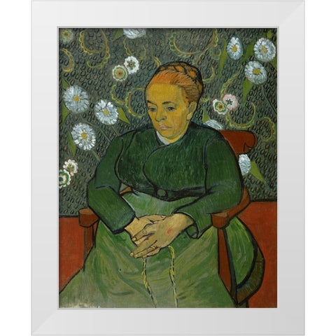 Portrait of Madame Roulin White Modern Wood Framed Art Print by van Gogh, Vincent