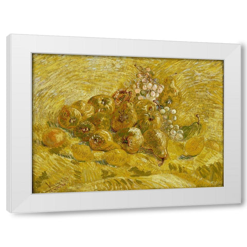 Quinces, lemons, pears and grapes White Modern Wood Framed Art Print by van Gogh, Vincent