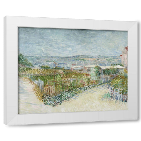 Montmartre, behind the Moulin de la Galette White Modern Wood Framed Art Print by van Gogh, Vincent
