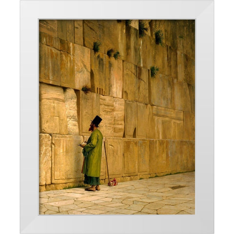 The Wailing Wall White Modern Wood Framed Art Print by Gerome, JL