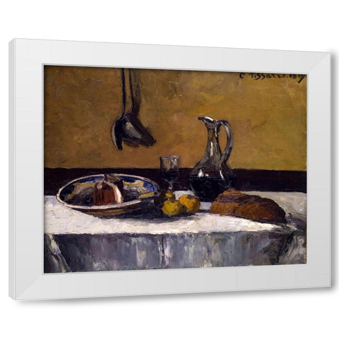Still Life White Modern Wood Framed Art Print by Pissarro, Camille