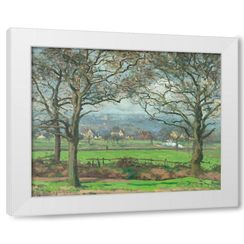 Near Sydenham Hill White Modern Wood Framed Art Print by Pissarro, Camille