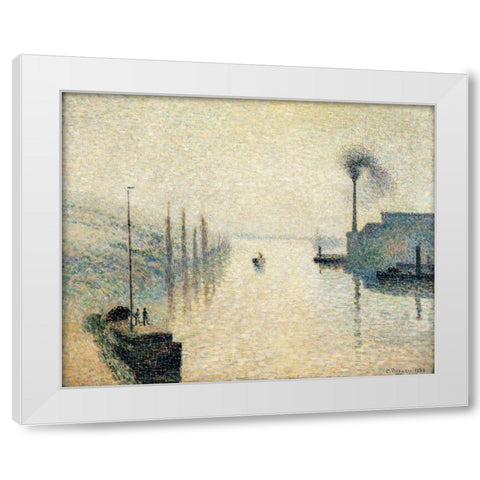 The Effect of Fog White Modern Wood Framed Art Print by Pissarro, Camille