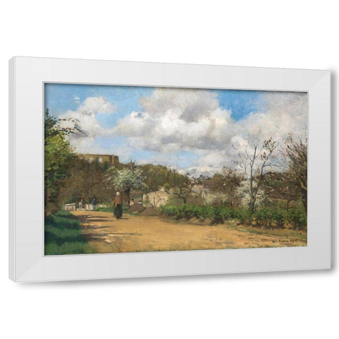 View from Louveciennes White Modern Wood Framed Art Print by Pissarro, Camille