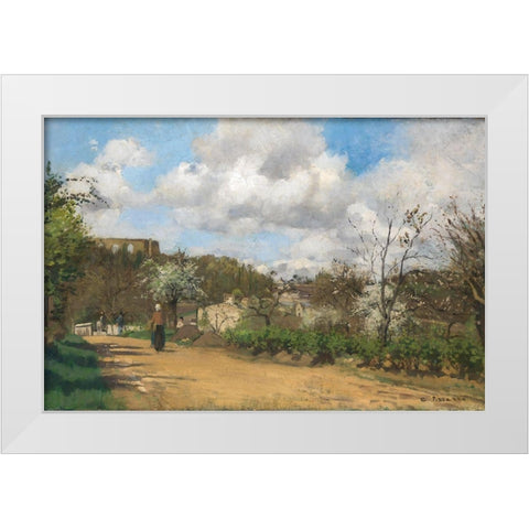 View from Louveciennes White Modern Wood Framed Art Print by Pissarro, Camille