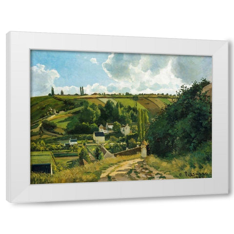 La Cote du Jallais Pontoise White Modern Wood Framed Art Print by Pissarro, Camille