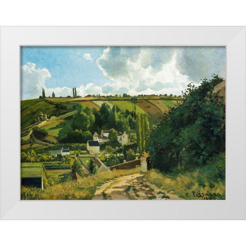 La Cote du Jallais Pontoise White Modern Wood Framed Art Print by Pissarro, Camille