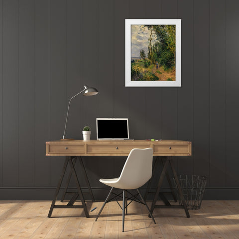 Cote des Grouettes, near Pontoise White Modern Wood Framed Art Print by Pissarro, Camille