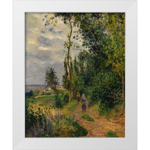 Cote des Grouettes, near Pontoise White Modern Wood Framed Art Print by Pissarro, Camille