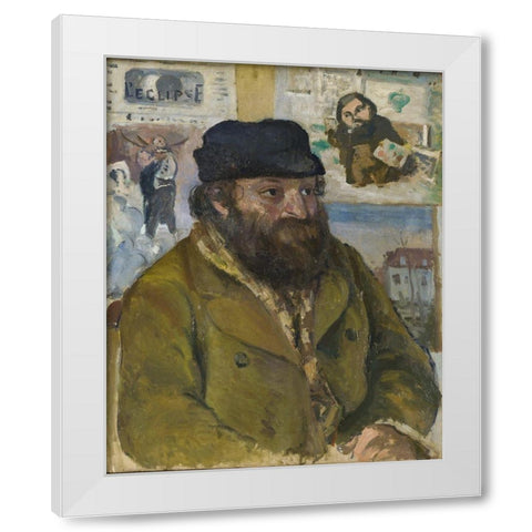 Portrait of Cezanne White Modern Wood Framed Art Print by Pissarro, Camille