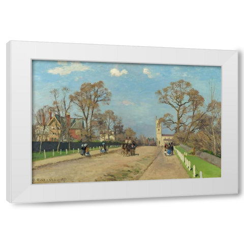 The Avenue, Sydenham White Modern Wood Framed Art Print by Pissarro, Camille