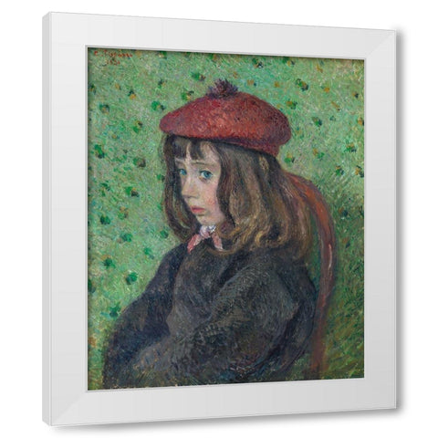 Portrait of Felix Pissarro White Modern Wood Framed Art Print by Pissarro, Camille