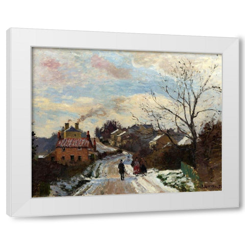 Fox Hill, Upper Norwood White Modern Wood Framed Art Print by Pissarro, Camille
