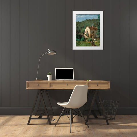 The Old Mill White Modern Wood Framed Art Print by Weir, J Alden