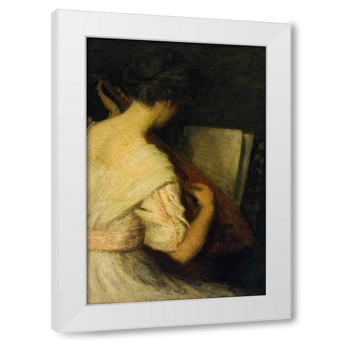 The Lute Player White Modern Wood Framed Art Print by Weir, J Alden