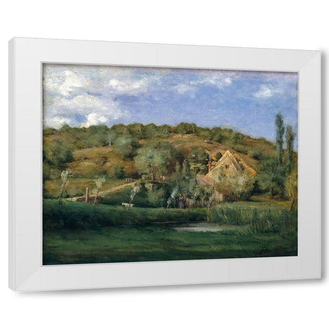 A French Homestead White Modern Wood Framed Art Print by Weir, J Alden