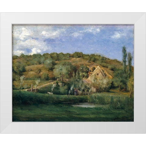 A French Homestead White Modern Wood Framed Art Print by Weir, J Alden