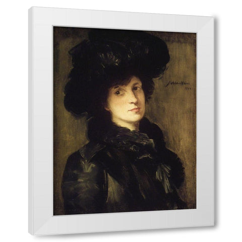 Girl in Black White Modern Wood Framed Art Print by Weir, J Alden