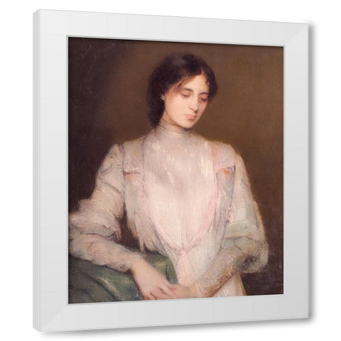 A Gentlewoman White Modern Wood Framed Art Print by Weir, J Alden