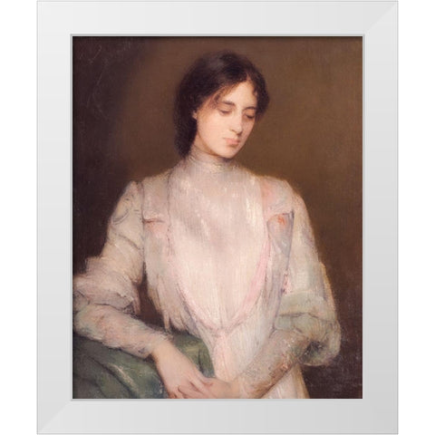 A Gentlewoman White Modern Wood Framed Art Print by Weir, J Alden