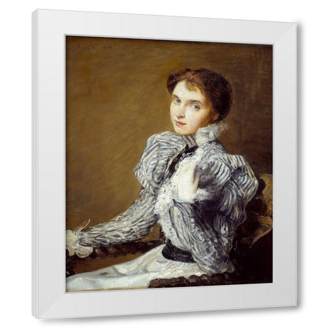 The Grey Bodice White Modern Wood Framed Art Print by Weir, J Alden