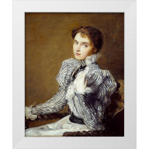 The Grey Bodice White Modern Wood Framed Art Print by Weir, J Alden