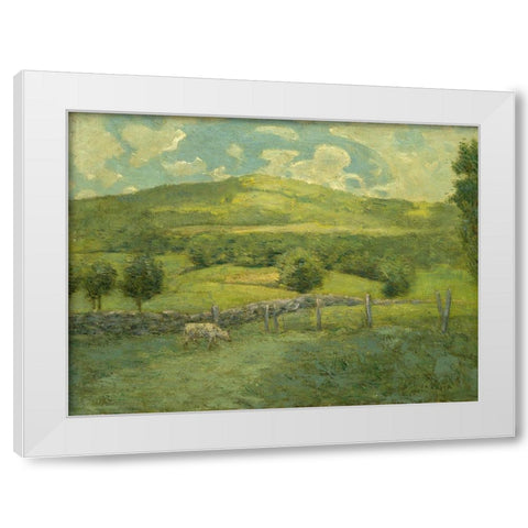 Obweebetuck White Modern Wood Framed Art Print by Weir, J Alden