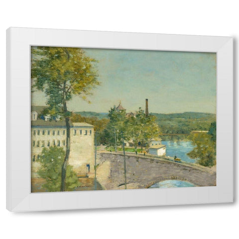 U.S. Thread Company Mills-Willimantic-Connecticut White Modern Wood Framed Art Print by Weir, J Alden