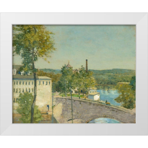 U.S. Thread Company Mills-Willimantic-Connecticut White Modern Wood Framed Art Print by Weir, J Alden