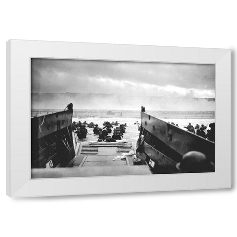Into the Jaws of Death White Modern Wood Framed Art Print by U.S. Coast Guard