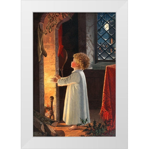 Christmas Child White Modern Wood Framed Art Print by Wallach, Miriam and Ira D