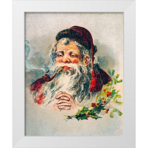 Vintage Santa Claus Illustration White Modern Wood Framed Art Print by McLoughlin Brothers