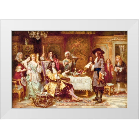 The Birth of Pennsylvania 1680 White Modern Wood Framed Art Print by Ferris, Jean Leon Gerome