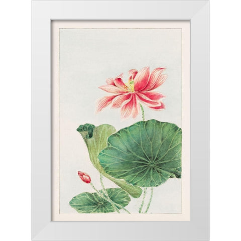 Hasu or lotus White Modern Wood Framed Art Print by Morikaga, Megata