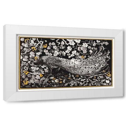 Peacock White Modern Wood Framed Art Print by Hoytema, Theo van