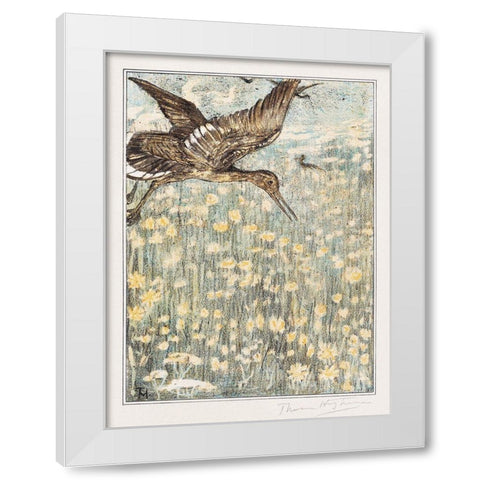 Redshank White Modern Wood Framed Art Print by Hoytema, Theo van