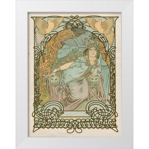 Ilsee-Princesse de Tripoli White Modern Wood Framed Art Print by Mucha, Alphonse