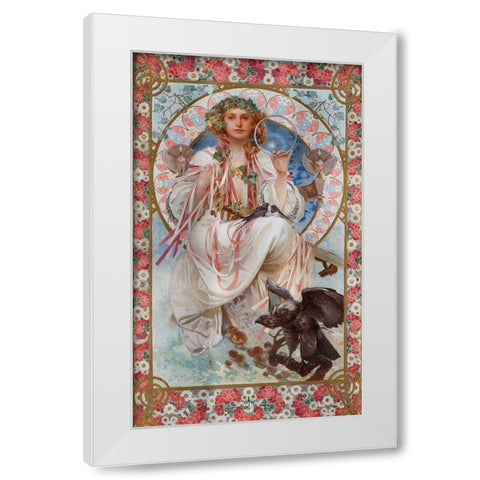 Josephine Crane Bradley as Slavia White Modern Wood Framed Art Print by Mucha, Alphonse