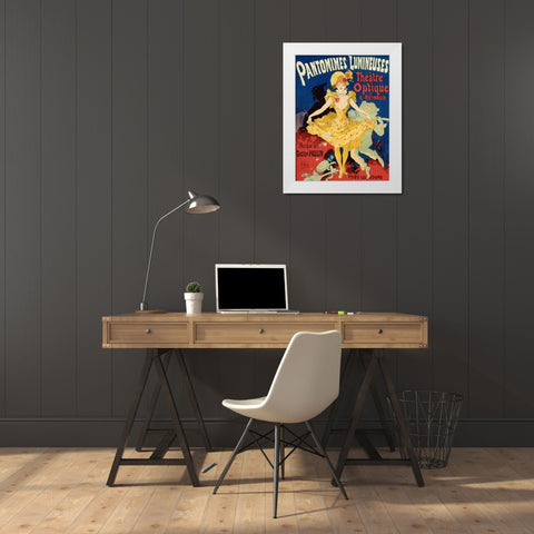Pantomimes Lumineuses White Modern Wood Framed Art Print by Cheret, Jules